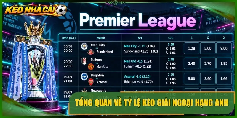 Tổng quan về tỷ lệ kèo giải ngoại hạng anh